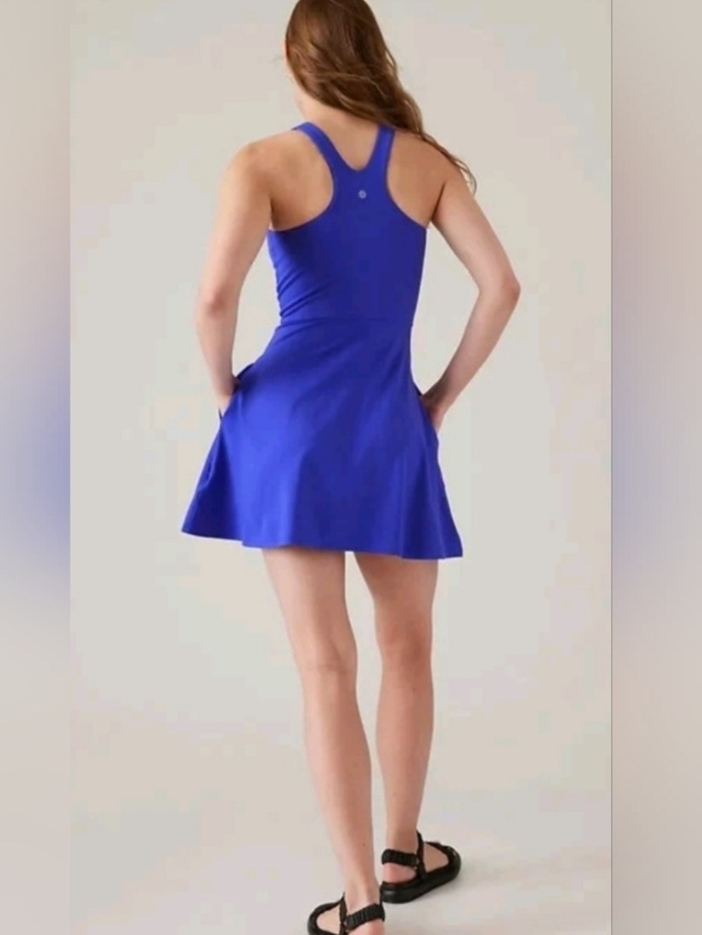 ATHLETA Conscious Athletic Dress Lazurite Blue Racerback UPF Pockets - Picture 5 of 14